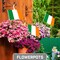 G128 12 Pack Handheld Ireland Irish Stick Flags | 8x12 In | Printed 150D Polyester, Country Flag, Solid Wooden Stick, Spear Gold Tip